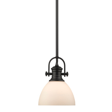  3118-M1L BLK-OP - Hines Mini Pendant in Matte Black with Opal Glass